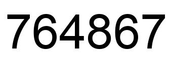 Number 764867 black image
