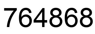 Number 764868 black image