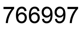 Number 766997 black image