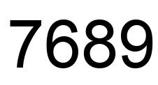 Number 7689 black image