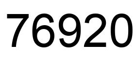 Number 76920 black image