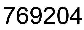Number 769204 black image