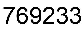 Number 769233 black image