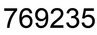 Number 769235 black image