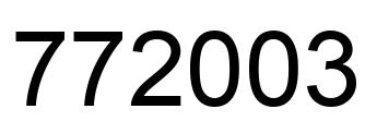 Number 772003 black image