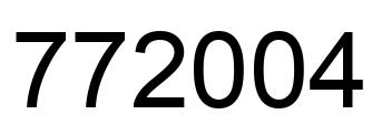 Number 772004 black image