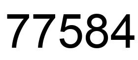 Number 77584 black image