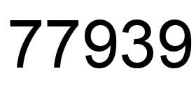 Number 77939 black image