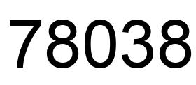 Number 78038 black image