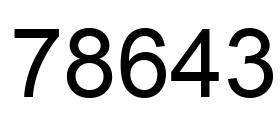 Number 78643 black image
