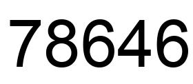 Number 78646 black image