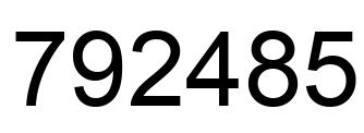 Number 792485 black image