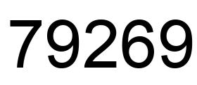 Número 79269 imagen negro