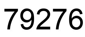 Número 79276 imagen negro