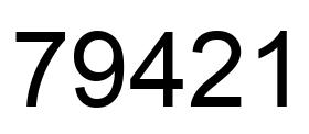 Number 79421 black image