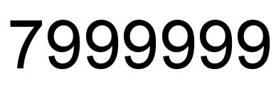 Number 7999999 black image