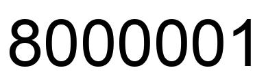 Number 8000001 black image