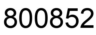 Número 800852 imagen negro