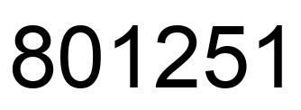 Número 801251 imagen negro