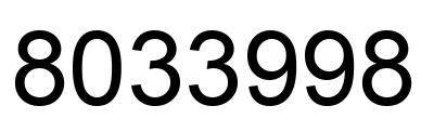 Number 8033998 black image