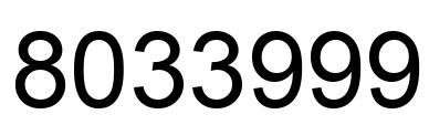 Number 8033999 black image