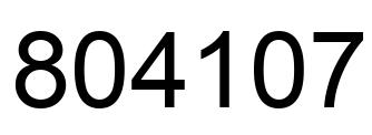 Number 804107 black image