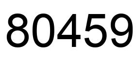Number 80459 black image