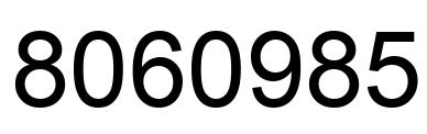 Number 8060985 black image