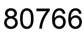 Number 80766 black image