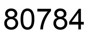 Number 80784 black image