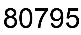 Número 80795 imagen negro