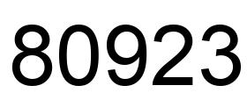 Número 80923 imagen negro