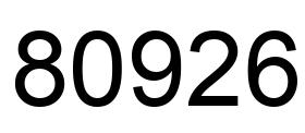 Number 80926 black image