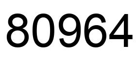 Number 80964 black image