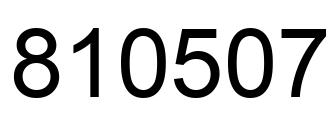 Número 810507 imagen negro