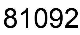 Número 81092 imagen negro