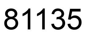Número 81135 imagen negro
