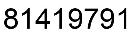 Number 81419791 black image