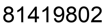 Number 81419802 black image