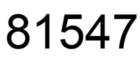 Number 81547 black image