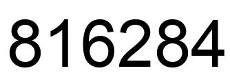 Number 816284 black image