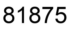 Número 81875 imagen negro