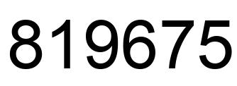 Number 819675 black image