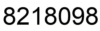 Number 8218098 black image