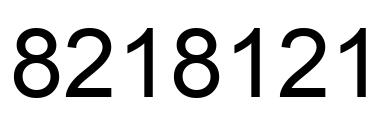 Number 8218121 black image