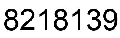 Number 8218139 black image