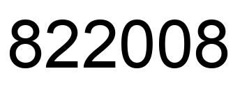 Number 822008 black image