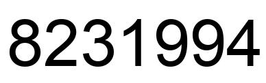 Número 8231994 imagen negro