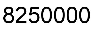 Number 8250000 black image