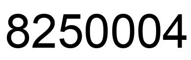 Number 8250004 black image